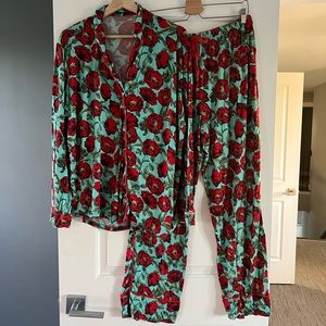 Posh Peanut red floral pajama set